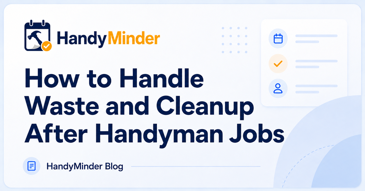 How to Handle Waste and Cleanup After Handyman Jobs