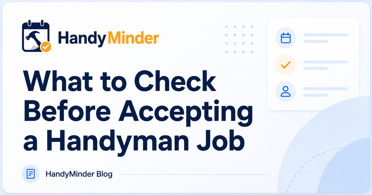 What to Check Before Accepting a Handyman Job
